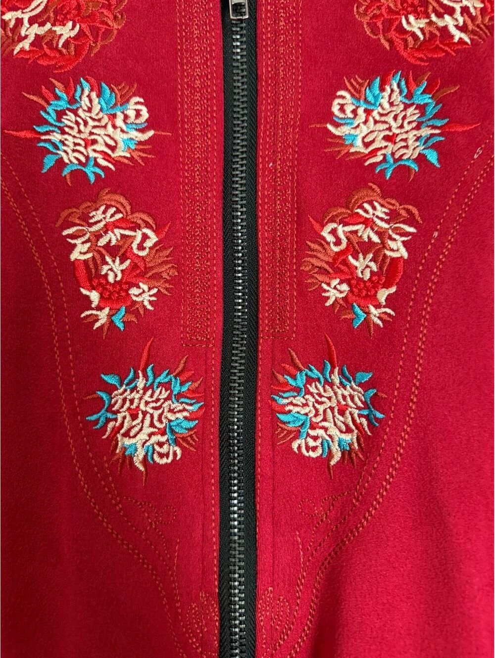 Dress Red Mini Indie BOHO Size Large Coquette Cottage Peasant Red Tomato Rare - Picture 4 of 9